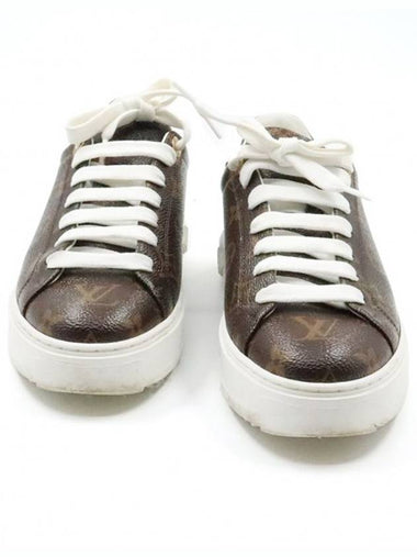 Women s Louis Vuitton 1A8FJN Monogram Canvas Time Out Sneakers 36 5 gt Gangbuk used luxury goods - LOUIS VUITTON - BALAAN 1