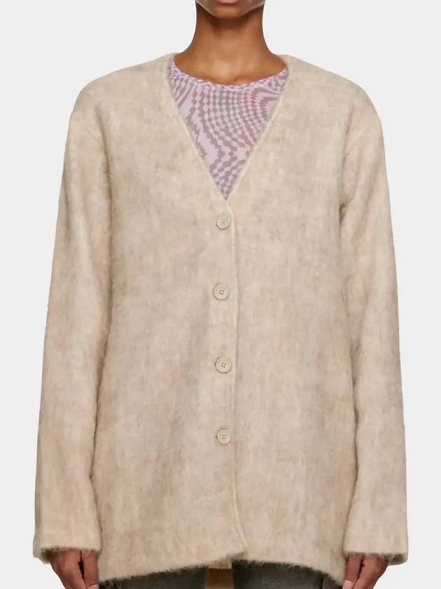 Mid Line Mohair V-Neck Cardigan Antique White - OUR LEGACY - BALAAN 2