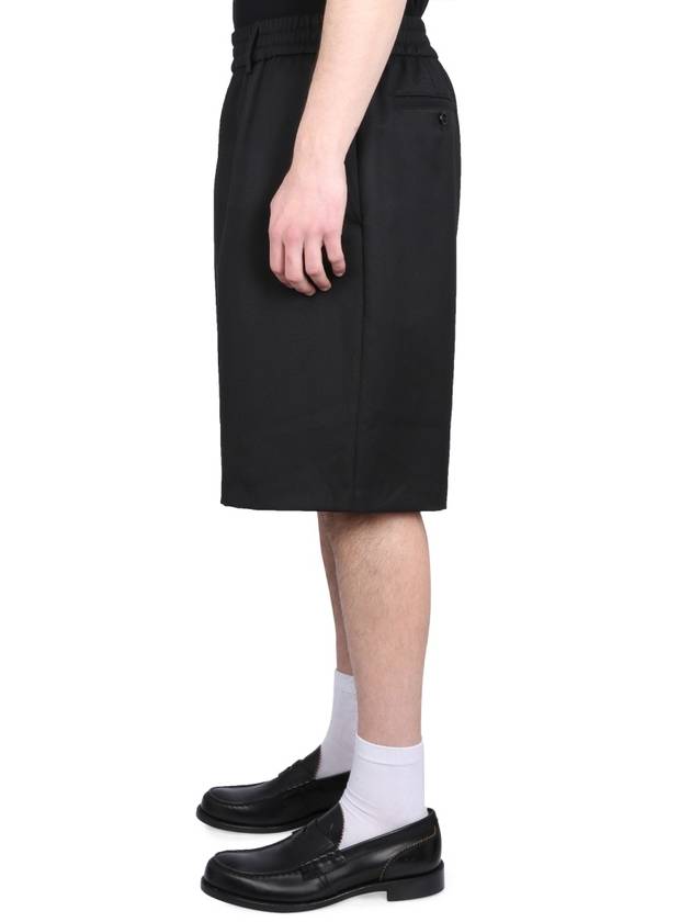 Wool Blend Bermuda Shorts Black - AMI - BALAAN 4