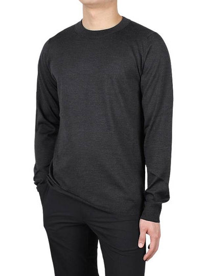 Back Stitch Crew Neck Wool Knit Top Charcoal - MAISON MARGIELA - BALAAN 2