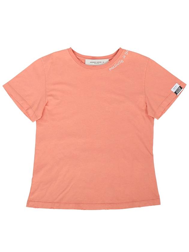 Ania Cotton Crewneck Short Sleeve T-Shirt Pink - GOLDEN GOOSE - BALAAN 2