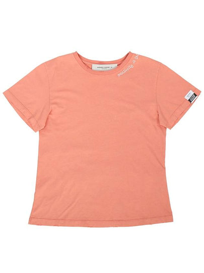 Ania Cotton Crewneck Short Sleeve T-Shirt Pink - GOLDEN GOOSE - BALAAN 2