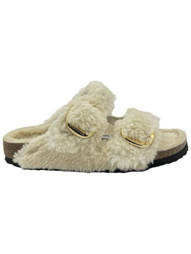 Arizona Big Buckle Shearling Slippers Teddy Eggshell - BIRKENSTOCK - BALAAN 2