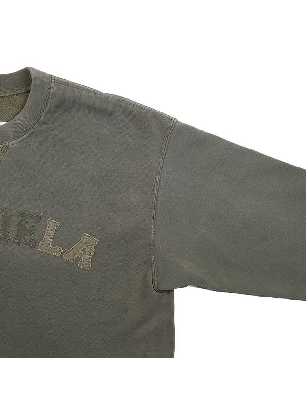 Logo Vintage Cropped Cotton Long Sleeve T-Shirt Green - MAISON MARGIELA - BALAAN 5