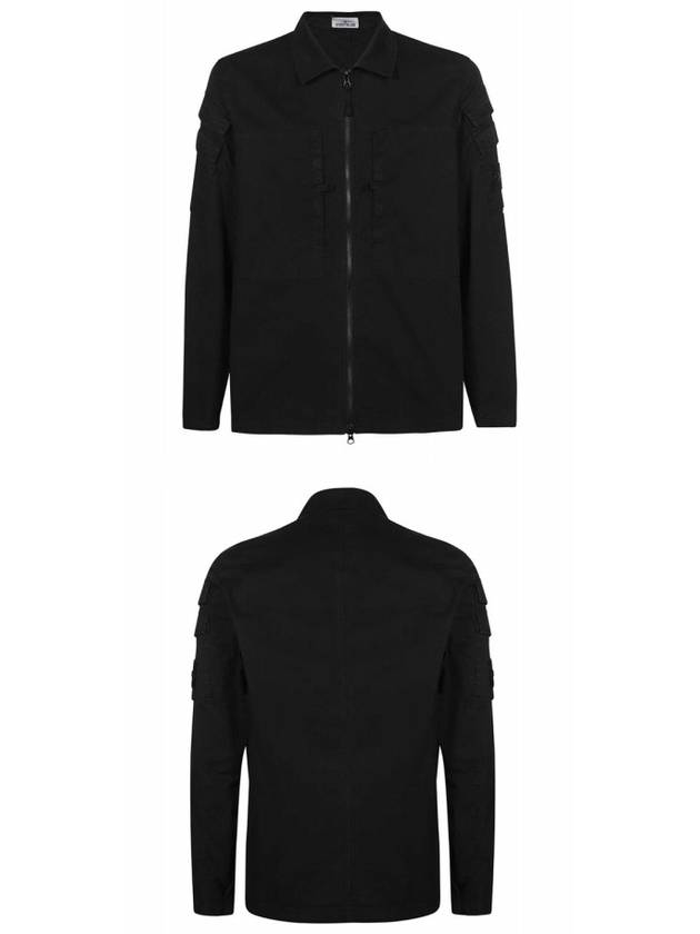 Compass Patch Shirt Zip-Up Jacket Black - STONE ISLAND - BALAAN 5