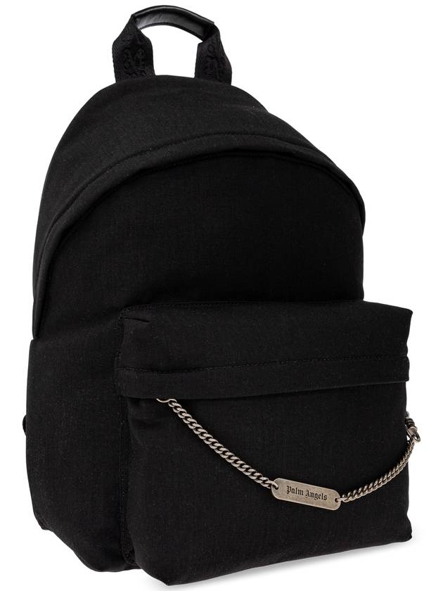 Palm Angels Backpack With Logo, Men's, Black - PALM ANGELS - BALAAN 4