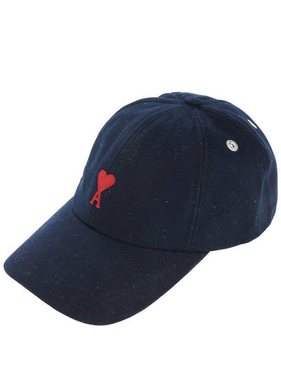 Embroidered Heart Logo Ball Cap Navy - AMI - BALAAN 2