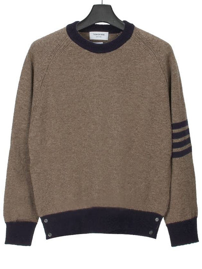 Wool 4 Bar Pullover Knit Top Medium Brown - THOM BROWNE - BALAAN 2