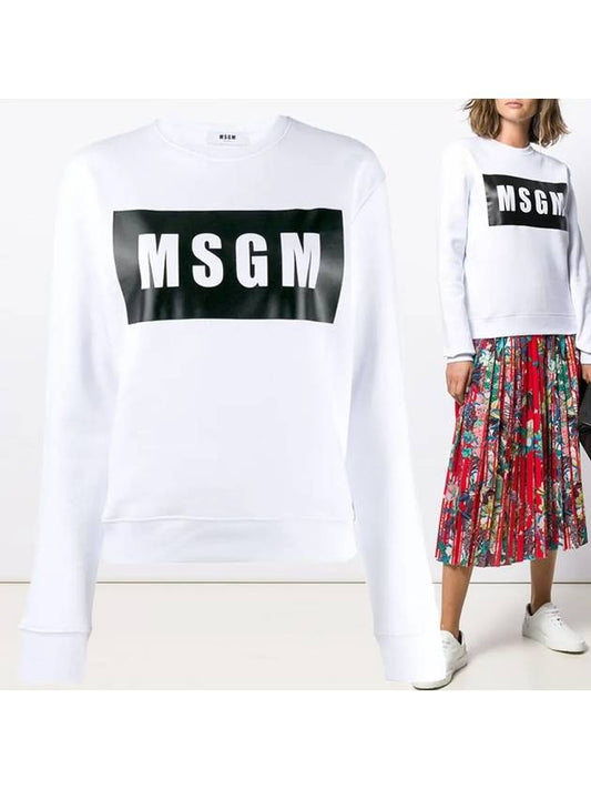 Box Logo Cotton Sweatshirt White - MSGM - BALAAN 2