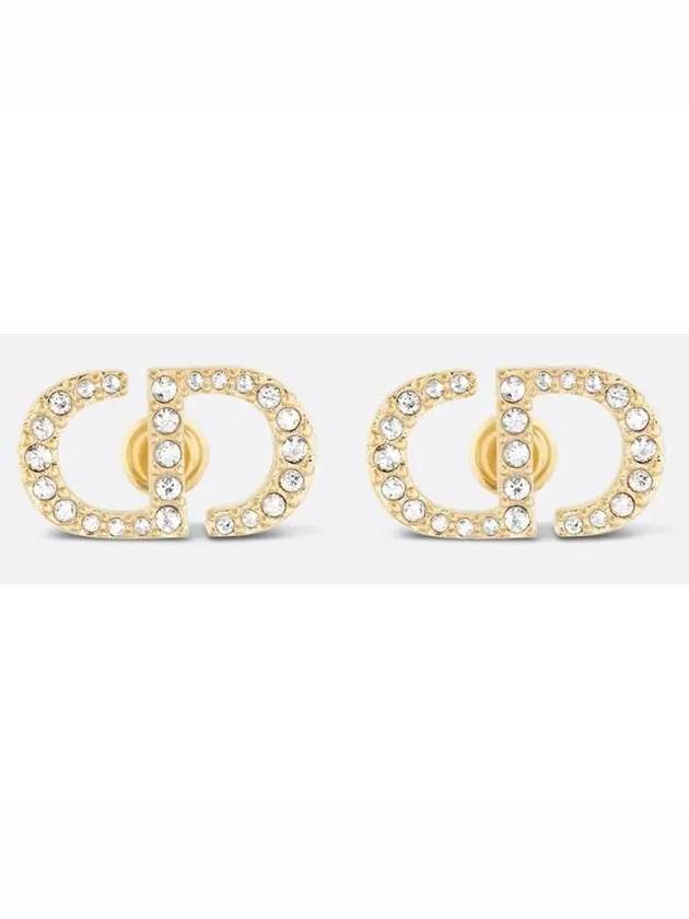 Petit CD Stud Crystal Earrings Gold - DIOR - BALAAN 2