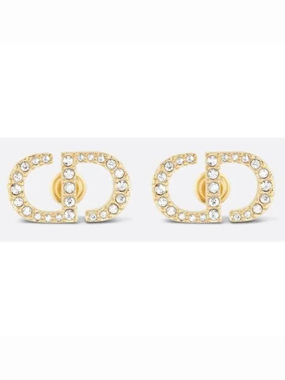 Petit CD Stud Crystal Earrings Gold - DIOR - BALAAN 2