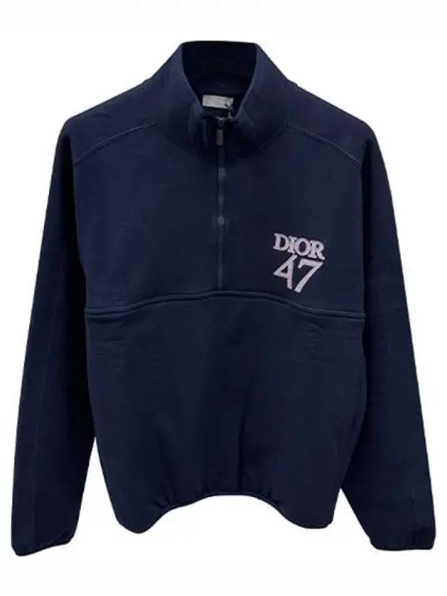 Cotton fleece stand sweatshirt blue men s t shirt 271133 - DIOR - BALAAN 1