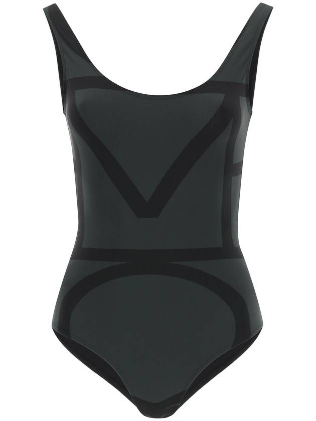 Monogram One-Piece Swimsuit Black - TOTEME - BALAAN 2