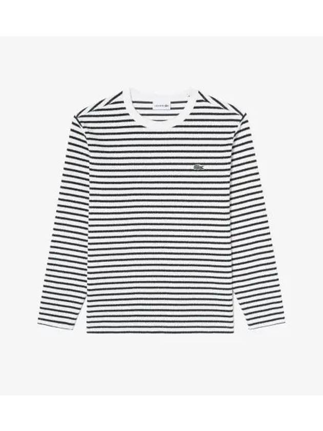 Men s Long Sleeve Striped T Shirt Black - LACOSTE - BALAAN 1