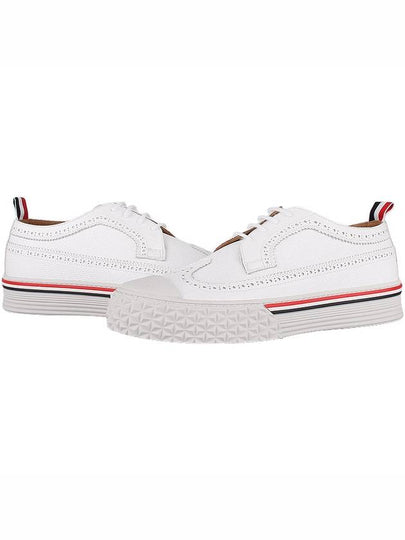 Men's Vitello Calf Leather Long Wing Brogue White - THOM BROWNE - BALAAN 2