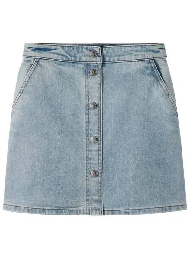 Women's Paula Denim A-Line Skirt Wash Indigo - A.P.C. - BALAAN.