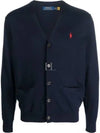 V-Neck Embroidery Logo Cardigan Navy - POLO RALPH LAUREN - BALAAN 2