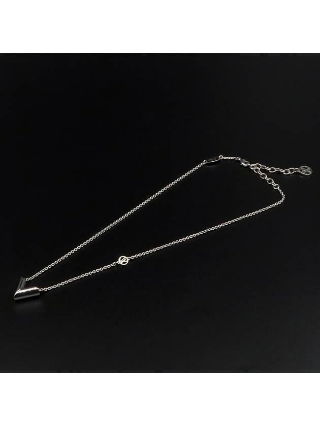 Silver Chain Essential V Supple Necklace - LOUIS VUITTON - BALAAN 3