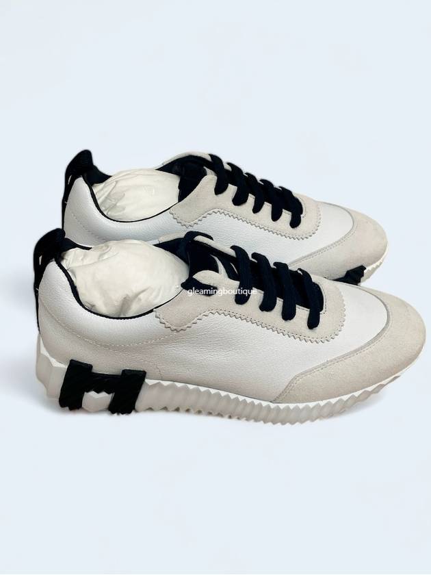 Bouncing Low Top Sneakers Blanc Noir - HERMES - BALAAN 4