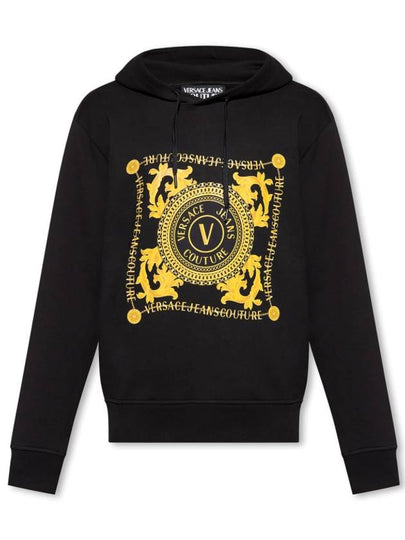 V Emblem Chain Hoodie Black - VERSACE - BALAAN 2