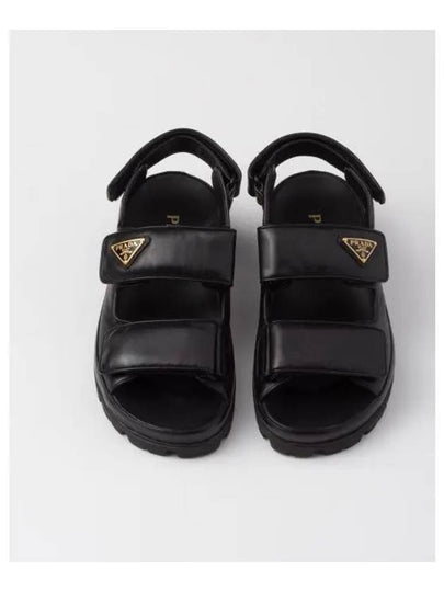 Flat Nappa Leather Sandals Black - PRADA - BALAAN 2