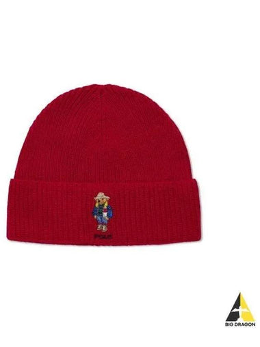 Polo Bear Wool Blend Beanie Red - POLO RALPH LAUREN - BALAAN 1