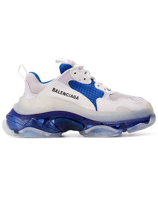 Triple S Clear Sole Low Top Sneakers White Blue - BALENCIAGA - BALAAN 2