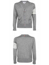 Men's Sustainable Classic Diagonal Wool Cardigan Pale Grey - THOM BROWNE - BALAAN 6