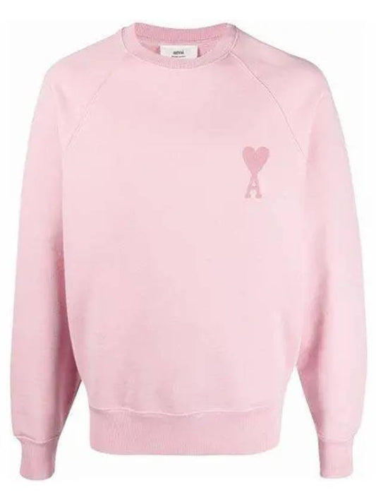 Heart Logo Overfit Sweatshirt Pink - AMI - BALAAN 2