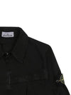 Organic Cotton Shirt Zip Up Jacket Black - STONE ISLAND - BALAAN 5