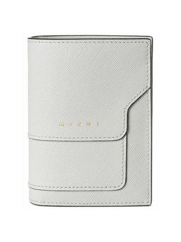 Saffiano Coin Leather Halfwallet Light Gray - MARNI - BALAAN.