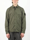 Logo Patch Zip Up Jacket Green - STONE ISLAND - BALAAN 3