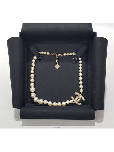 Women s 100th Anniversary CC Logo Pearl Necklace A64757 - CHANEL - BALAAN 1