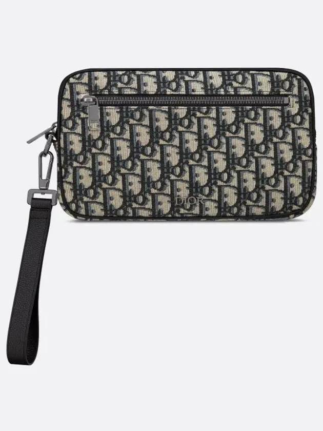 Toiletry Clutch Bag Beige Black - DIOR - BALAAN 7