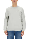 Zebra Patch Crew Neck Knit Top Light Grey - PAUL SMITH - BALAAN 5