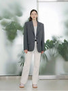 Semi over two button blazer gray - PINBLACK - BALAAN 4