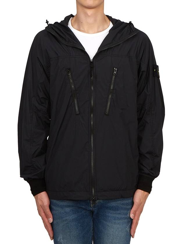 Skin Touch Nylon TC Hooded Jacket Black - STONE ISLAND - BALAAN 3