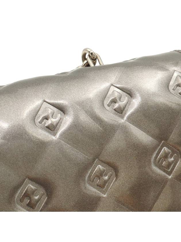 Gray patent leather silver small cross bag 8M0295 - FENDI - BALAAN 7