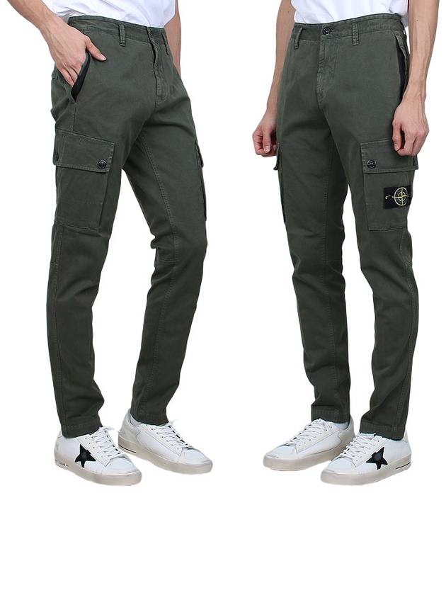 Compass Badge Cargo Straight Pants Green - STONE ISLAND - BALAAN 4