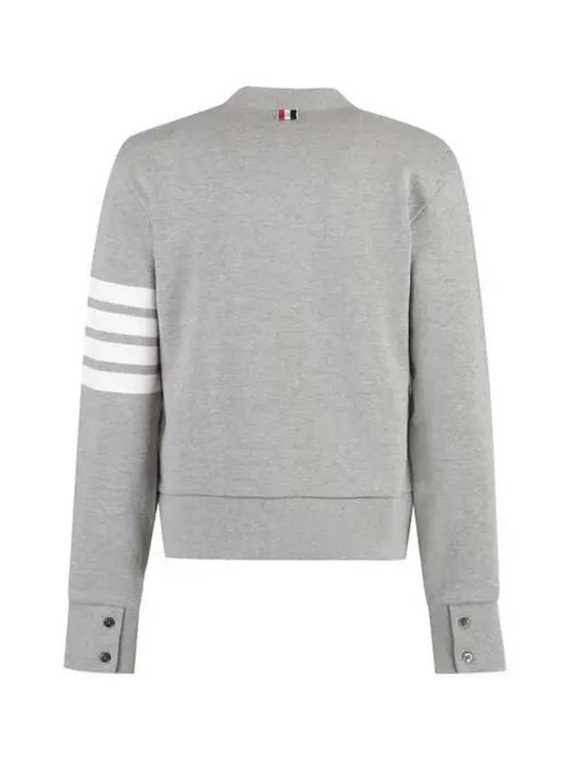 4-Bar Loopback Jersey Cardigan Light Grey - THOM BROWNE - BALAAN 3