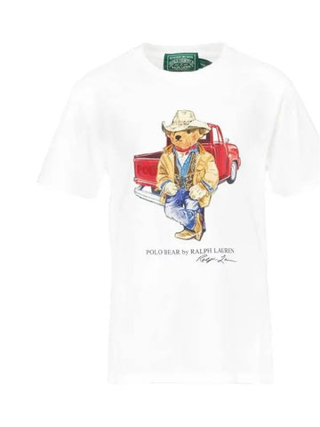 Kids Women Bear Print T Shirt White 902444 001 - POLO RALPH LAUREN - BALAAN 1