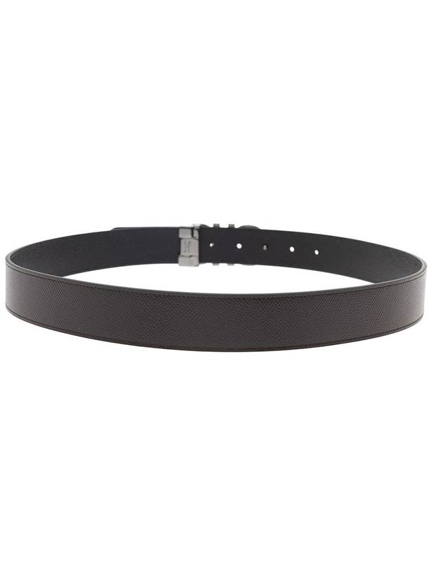 Gancini Reversible Adjustable Leather Belt Black - SALVATORE FERRAGAMO - BALAAN 3