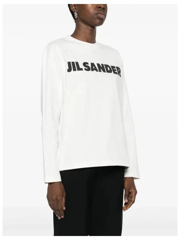 Logo Print Cotton Sweatshirt White - JIL SANDER - BALAAN 5