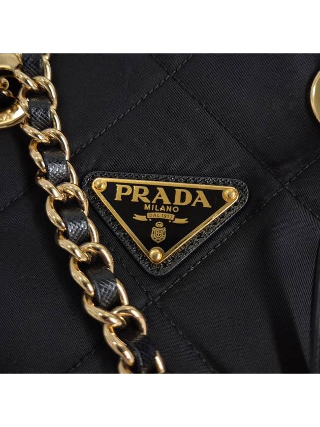 Re nylon triangle logo chain shoulder bag black 1bg468 - PRADA - BALAAN 8