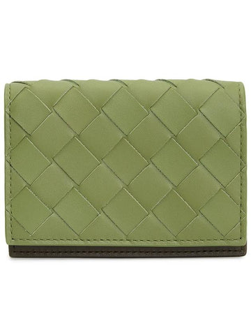 Men's Intrecciato Card Wallet Green - BOTTEGA VENETA - BALAAN 1