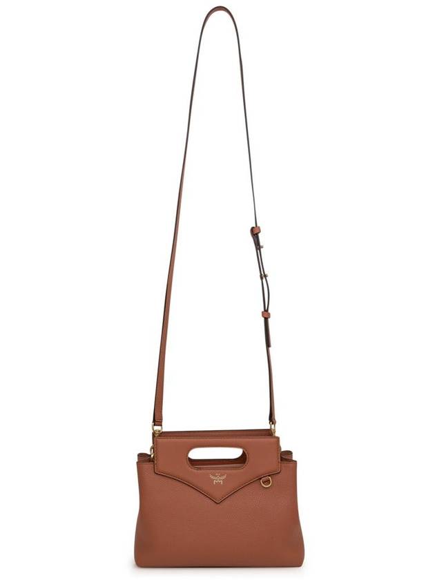 Soft Diamond Embossed Leather Tote Bag Brown - MCM - BALAAN 3