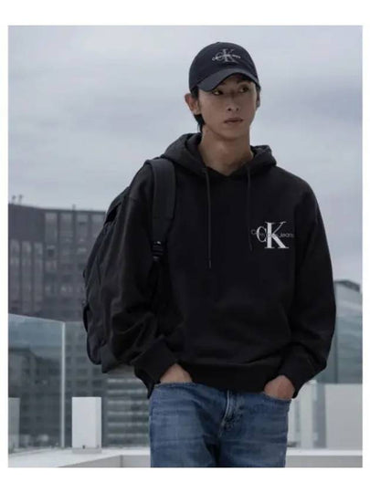 Jeans Monogram Logo Relaxed Fit Hoodie Black - CALVIN KLEIN - BALAAN 2