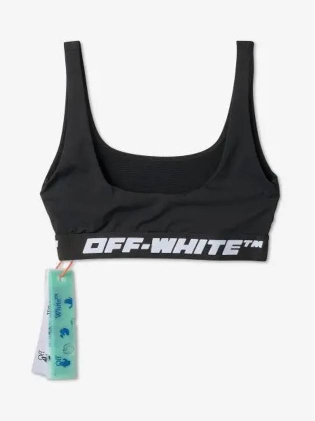 Logo Band Sports Bra Black - OFF WHITE - BALAAN 2