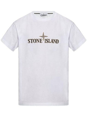 Stamp One Print Short Sleeve T-Shirt White - STONE ISLAND - BALAAN 1