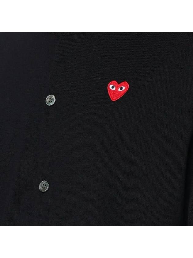 Heart Wappen Short Sleeve Wool Knit Top Black - COMME DES GARCONS - BALAAN 5